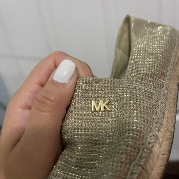 MICHAEL KORS Kendrick glitter Chain mesh  ship on Espadrille Size 7 - Picture 3 of 4